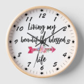 Horloge Vivre ma merveilleuse vie bénite citation (Recto)