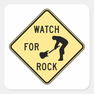 HORLOGE VOOR ROCK- rock en roll/muziek/indie/metal Vierkante Sticker