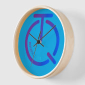 Horloge Wall Clock, 10" Round Natural Wood Frame (Angle)