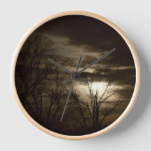 Horloge Wall Clock, 10" Round Natural Wood Frame  (Recto)