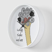 Horloge Wall Clock Ostrich "long time no see" (Angle)