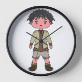Horloge Wall Clock with illustration character cartoon (Recto)