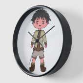 Horloge Wall Clock with illustration character cartoon (Angle)