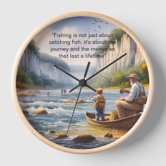 Horloge Watercape Grandpa Son Fishing (Recto)