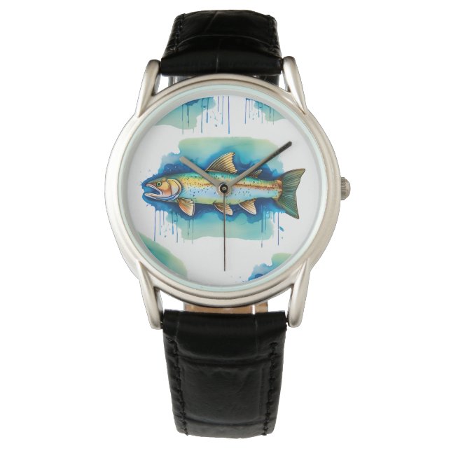 Horloge - Waterverf Serie: Forel/Zalm (Voorkant)