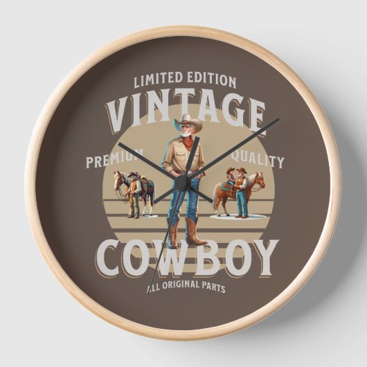 Horloge Western Rodeo Vintage Cowboy (Recto)