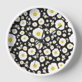 Horloge White Poppies Wood Framed Clock (Recto)