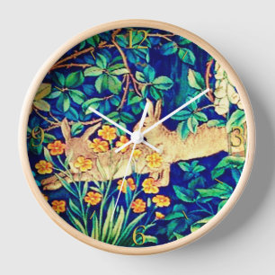 Horloge William Morris "Deux lièvres" Lapins sauvages
