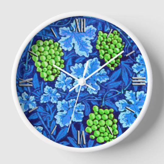 Horloge William Morris Grapevine, Cobalt Blue (Recto)