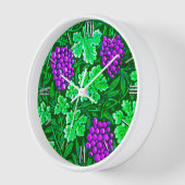 Horloge William Morris Grapevine, violet et vert (Angle)