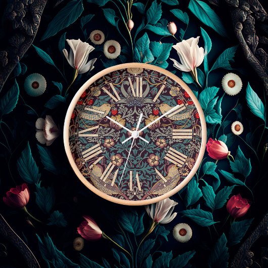 Horloge William Morris Strawberry Thief Motif victorien