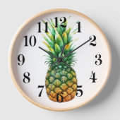 Horloge Wooden Frame Clock-Pineapple Print (Recto)