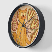 Horloge Wut ? / Illustration d'un chat orange (Angle)