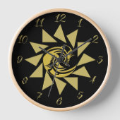 Horloge Yin et Yang or et dragon noir (Recto)
