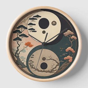Horloge Yin Yang Japonaise