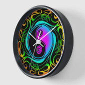 Horloge Yin Yang Psychedelic Rainbow Tattoo (Angle)