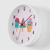 Horloge Yummy Ice Cream Trio Vibe été (Angle)