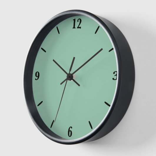 Horloge Yummy Mint vert couleur solide (Angle)