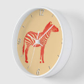 Horloge Zèbre - Mandarin et orange clair (Angle)