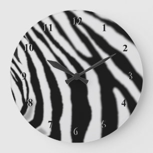Horloge Zèbre - Noir et Blanc Moderne Gratté - A