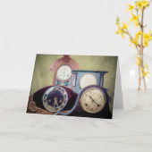 Horloges anciennes carte de voeux art abstrait (Fleur jaune)