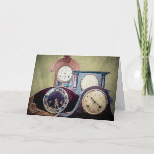 Horloges anciennes carte de voeux art abstrait