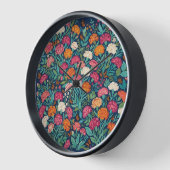 Horloges Art Abstrait Boho Œillets Papillons (Angle)