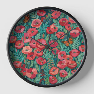 Horloges Artistiques Coquelicots Monarques