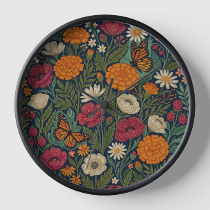 Horloges Artistiques Fleuris Monarch Indiens Abstr