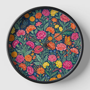 Horloges Artistiques Fleurs de Carnation Indiennes