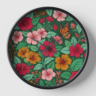 Horloges Artistiques Jardin de Hibiscus Abstrait P