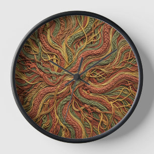 Horloges Artistiques Système Racinaire Terre Cuivr