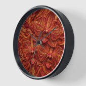 Horloges d'art abstrait Fleur d'Orchidée Rouge (Angle)