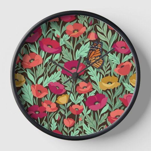 Horloges d'art abstrait papillons monarques (Recto)