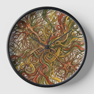 Horloges d'art abstraites de neurones cérébraux au