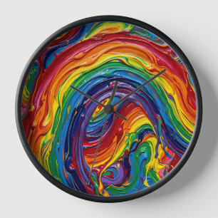 Horloges d'art arc-en-ciel abstraites en plusieurs