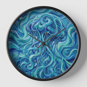 Horloges d'art aux Tentacules Abstraits de Méduse