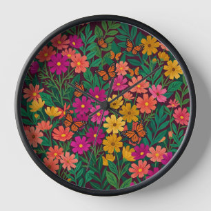 Horloges d'art bohème colorées abstraites avec fle