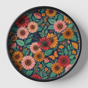 Horloges d'art colorées abstraites de tournesols i