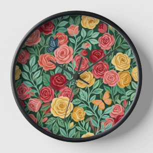 Horloges d'art de jardin cottagecore colorées abst