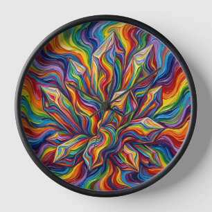 Horloges d'art en cristal de arc-en-ciel abstrait