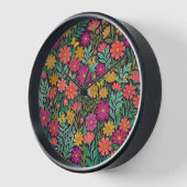 Horloges d'art Fleurs et Papillons de Cosmos Abstr (Angle)