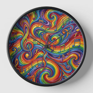 Horloges d'art musical abstrait aux couleurs de l'