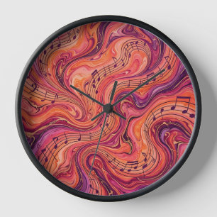 Horloges d'art Notes de Musique Abstraites Coucher