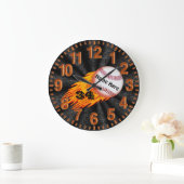 Horloges de baseball flamboyantes avec VOTRE NOM E (Maison)