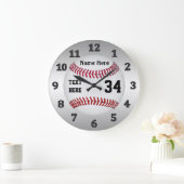 Horloges de baseball personnalisées avec NOM et NU (Maison)