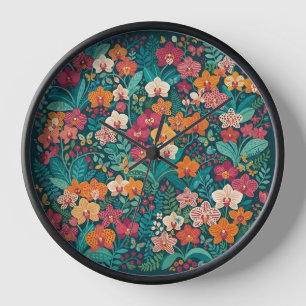 Horloges de jardin papillons orchidées abstraites
