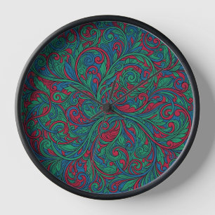 Horloges de ligne d'art de vrille de vigne abstrai