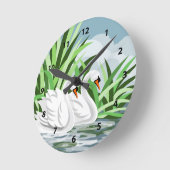 Horloges de paire de cygne blanc (Angle)