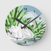 Horloges de paire de cygne blanc (Recto)